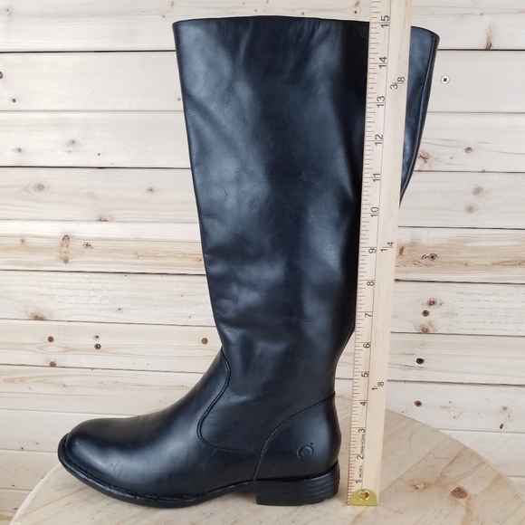 Born Womens 6 M North F71009 Black Leather Side Zip WIDE CALF Riding Boots NEW - Picture 11 of 13